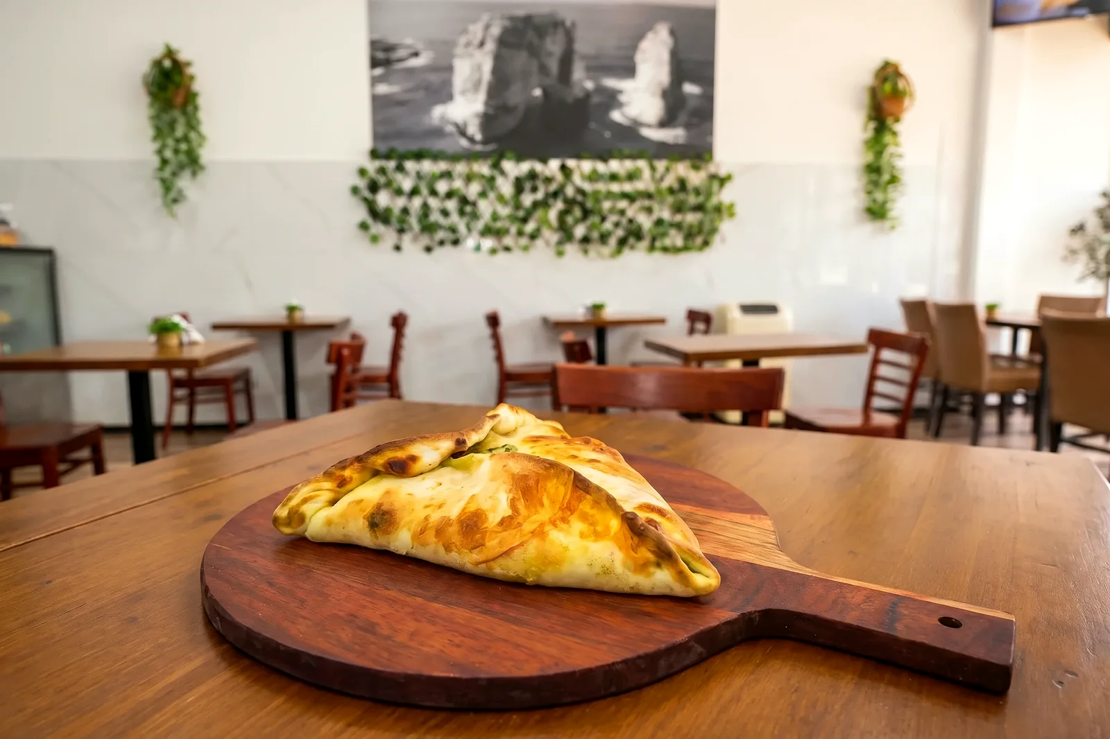 A spinach and lemon pie in the dining room